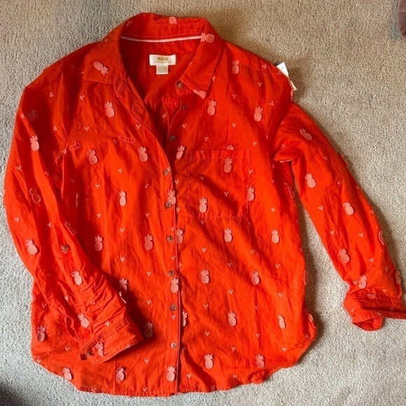 Anthropologie Maeve Classic Embroidered Buttondown size 10 EUC - Picture 3 of 6